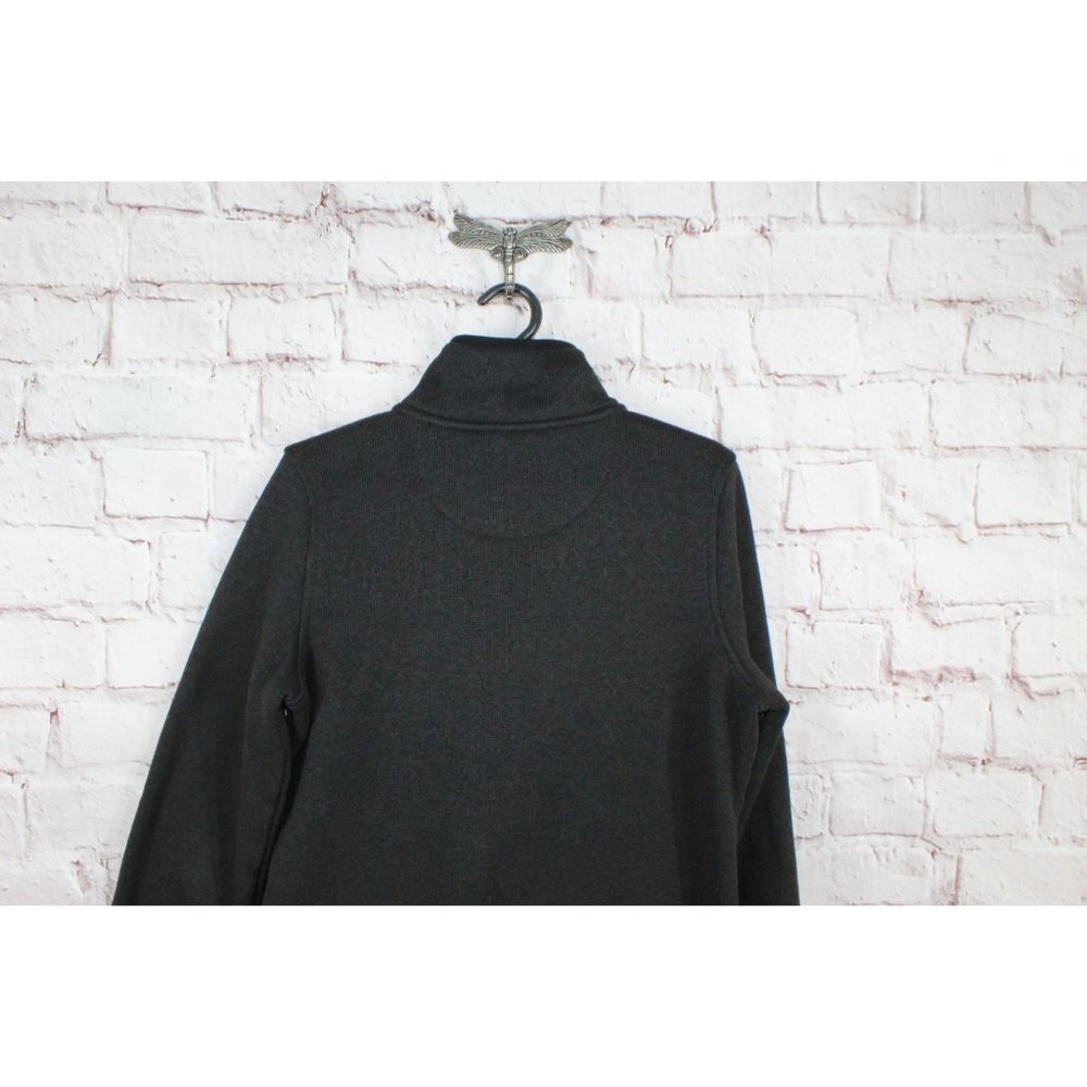 LL Bean Black Fleece Smooth Rugged Knit Pullover Sweater Size S - Picture 7 of 9